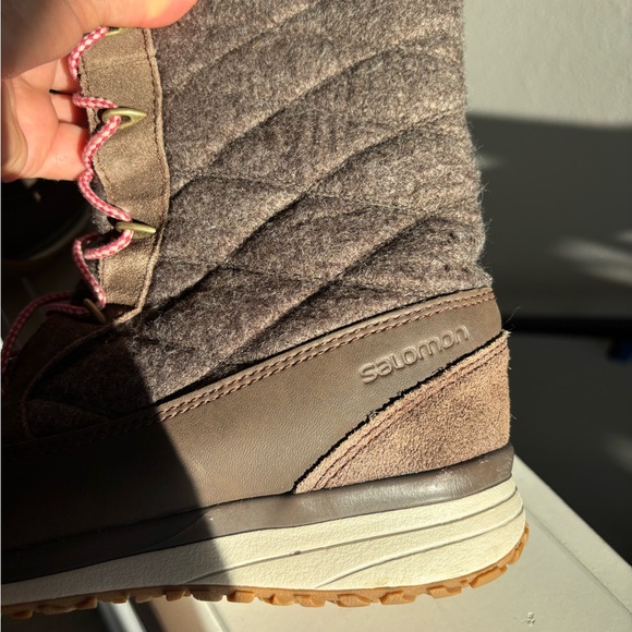 NWOT Salomon Brown and Red Lace Up Boots - Picture 5 of 8